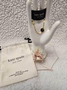 Kate Spade gold link chain bracelet with S charm